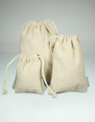 Recycled Linen Look Mini Drawstring Bags
