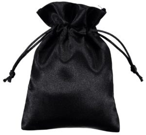 satin drawstring bags black 10x15cm