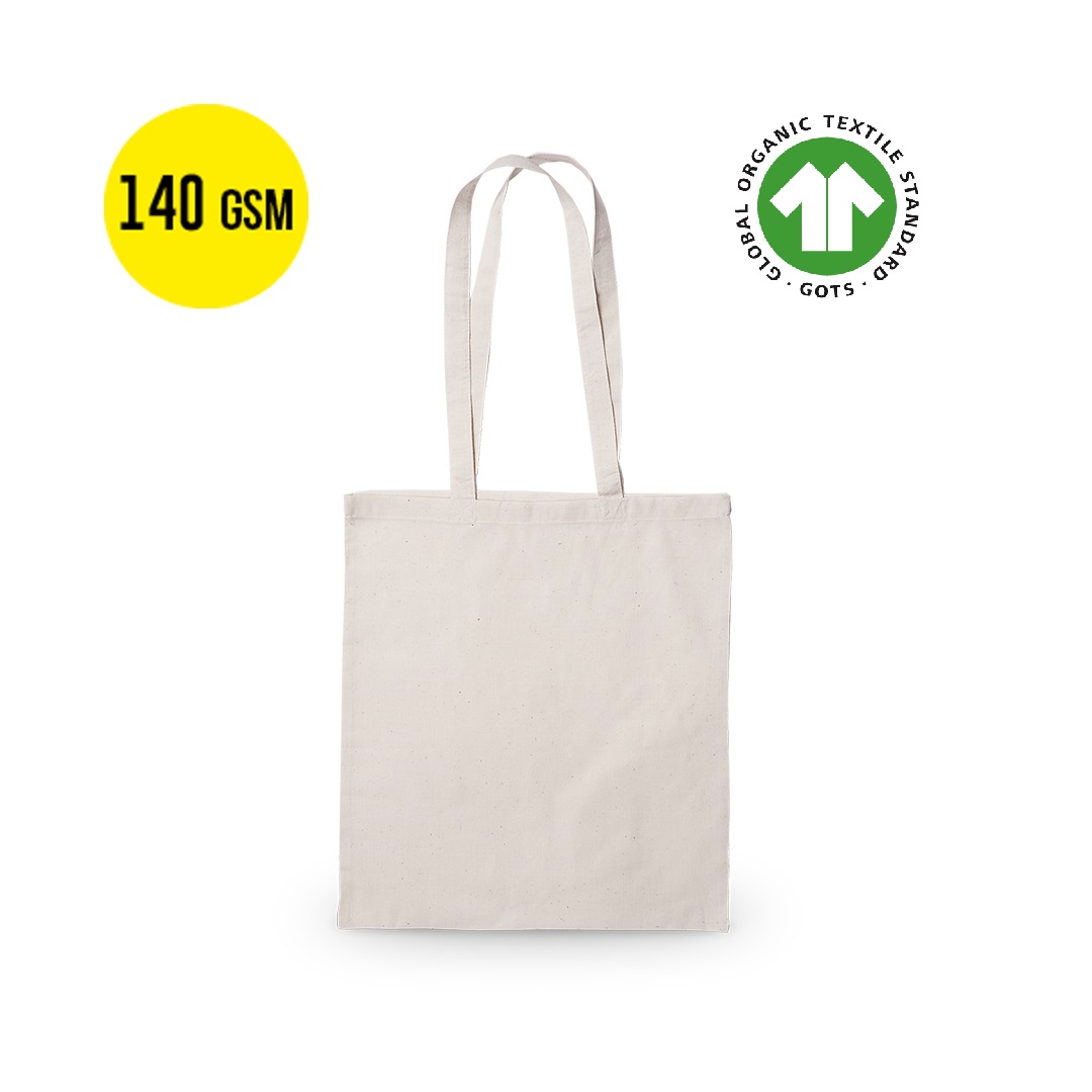50 pieces Ecological Cotton Carrier Bag 140 grams Quality, Size 37x41cm