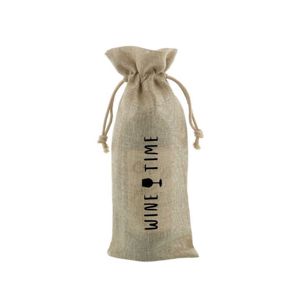 100 pieces Biodegradable Jute Bottle Bags 15x38cm Printing with Logo