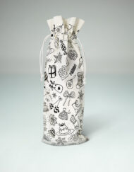 50 pieces Ecological Cotton Christmas Doodle Wine Gift Bags