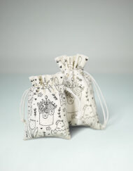 100 pieces Organic Cotton Easter Doodle Drawstring Bags